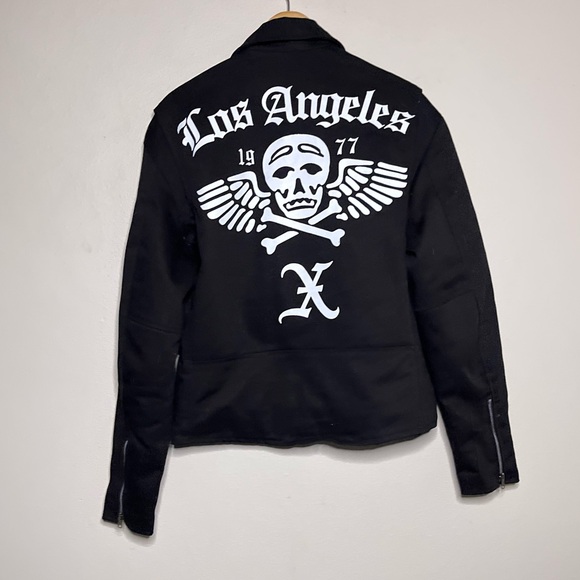 Red Balls On Fire Los Angeles Skull Jacket - Picture 4 of 12